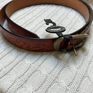 NWT Men’s 54” belt. Eagle Leather Works Leather. Eagle, sun, mountains 5 holes